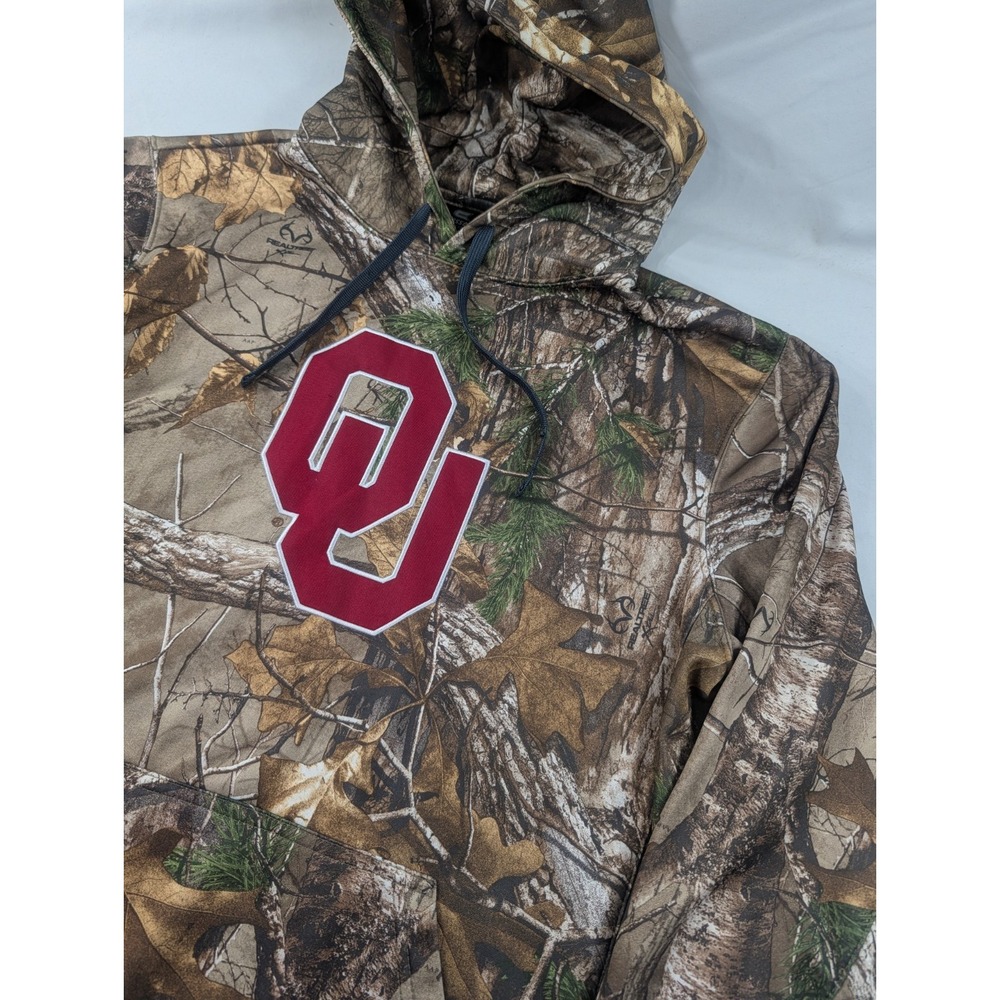 Colosseum Oklahoma Sooners Hoodie Real tree Pullover NCAA Football Hoodie Medium
